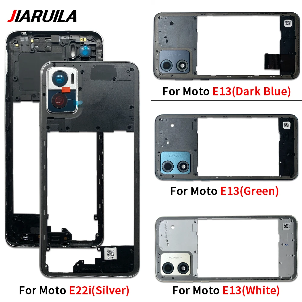 10 Pcs Middle Frame For Moto E13 E22i Middle Frame Case With Power Volume button Repair Parts