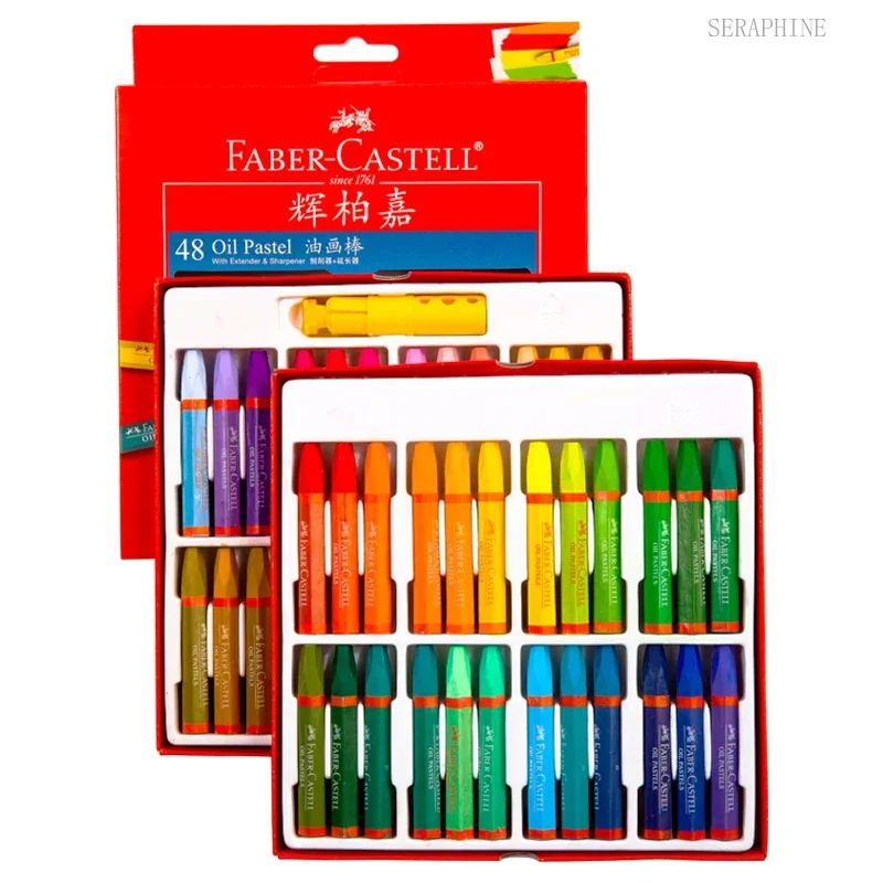 Faber Castell Oil Pastels 12/24/36/48 Colors Set Artist Drawing Professional Wax Crayons School Office Art Supplies