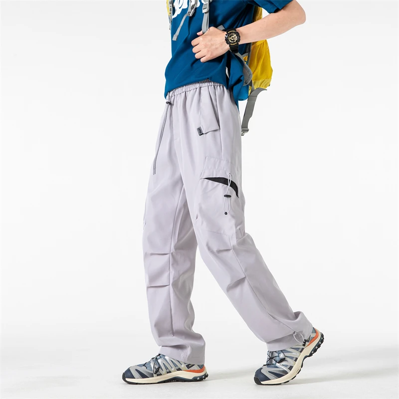 

Новые японские простые прямые рабочие брюки с несколькими карманами для мужчин, свободные повседневные длинные брюки в американском стиле на весну и осень