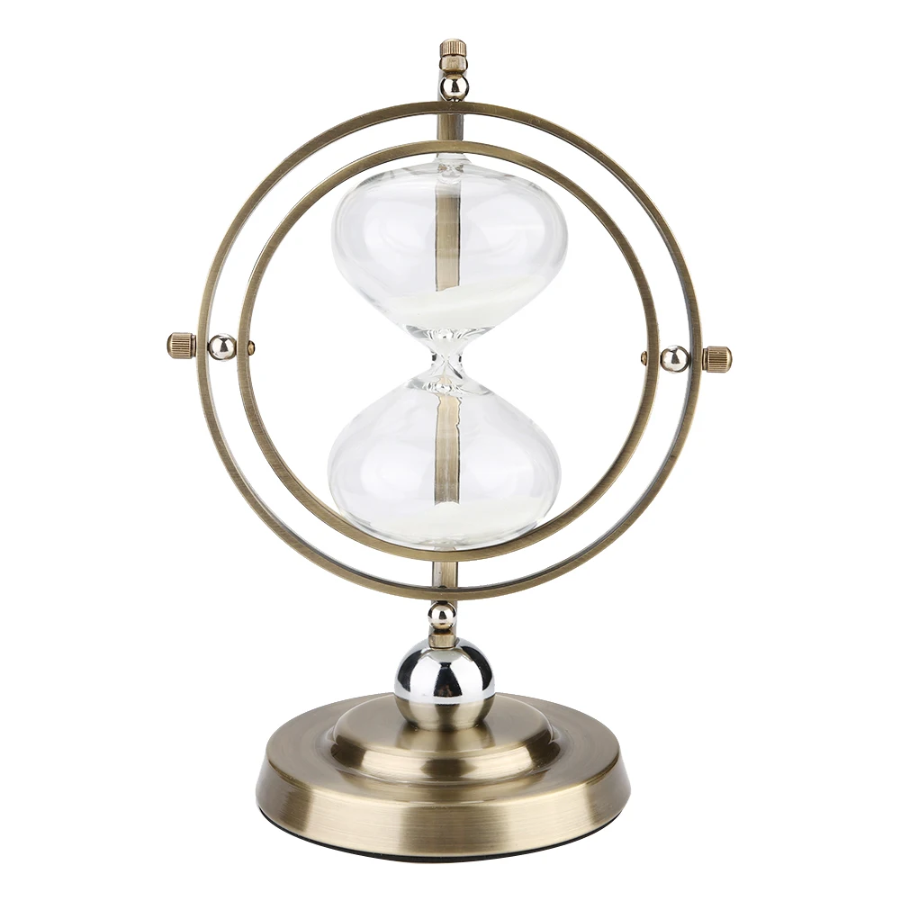 

ZK40 Metal Hourglass Sand Timer,Glass Timer Sand Glass 15 Minutes Glass Vintage Living Room