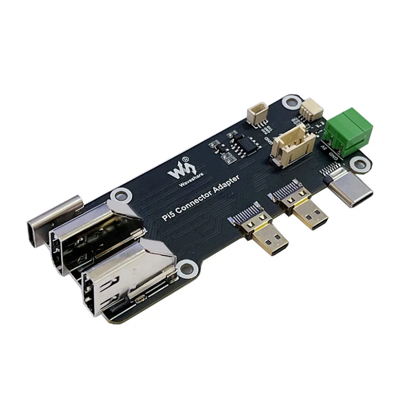 Raspberry Pi 5/4B Micro HDMI na HDMI Łatwa płytka adaptera Podwójne wyjścia 4K Wszystkie porty na USB Pi Side UART