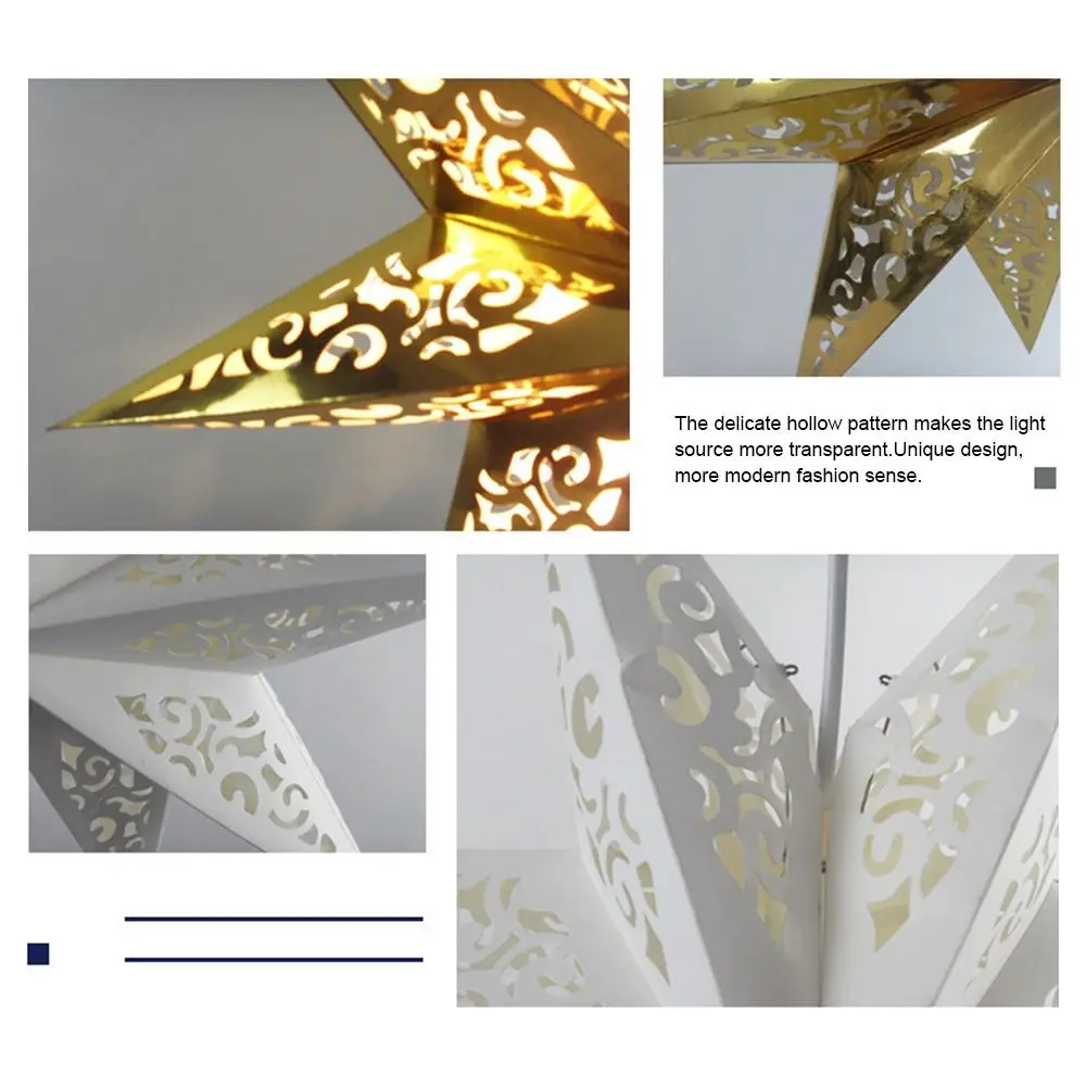 Background Pendant Party Hollow Seven Point Star Decorative Lampshade Christmas Paper Star Lampshade 45cm Decorative Lamp
