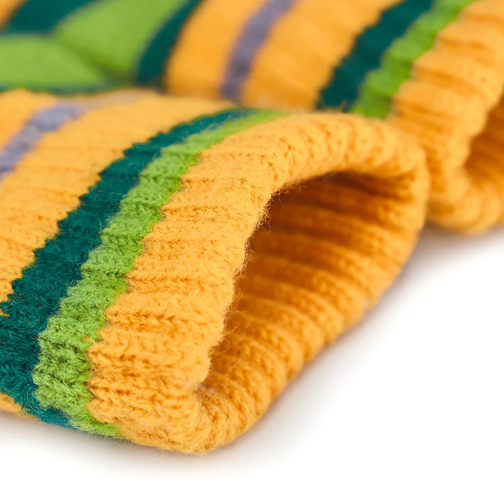 Rękawiczki dziergane w paski pomarańczowo-zielone do cosplayu z filmu Inna matka, akcesoria na Halloween