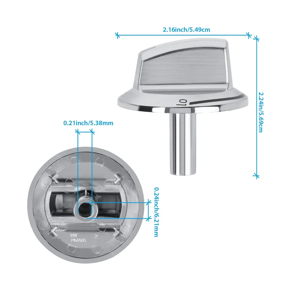 2 Pack Upgrade 5304525746 Burner Knob for Frigidaire,Gas Range Knobs,Gas Stove Parts, Replace Control Knob 5304504839