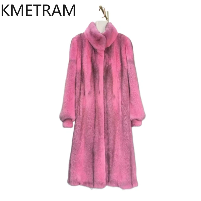 

Real Mink Fur Coat Women Luxury Pink Long Fur Jacket for Woman Fashion New in Coats Winter Womans Clothing 2025 шуба женская