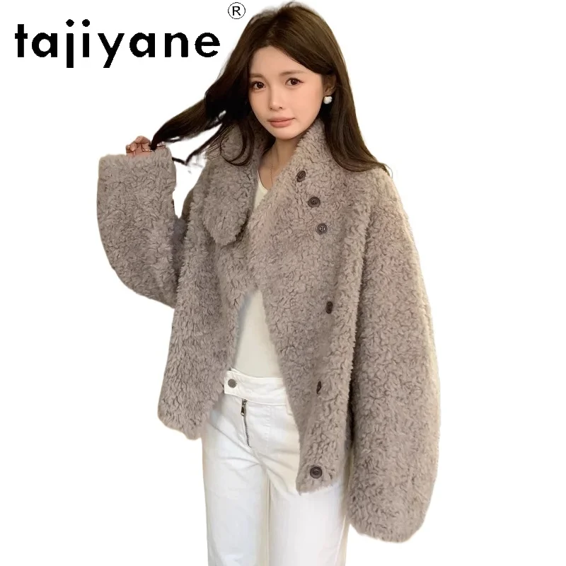 

TAJIYANE 100% Wool Fur Coat Woman Fashion Short Sheep Shearing Jacket New in Winter Outerwears 2026 Women Clothes шуба женская