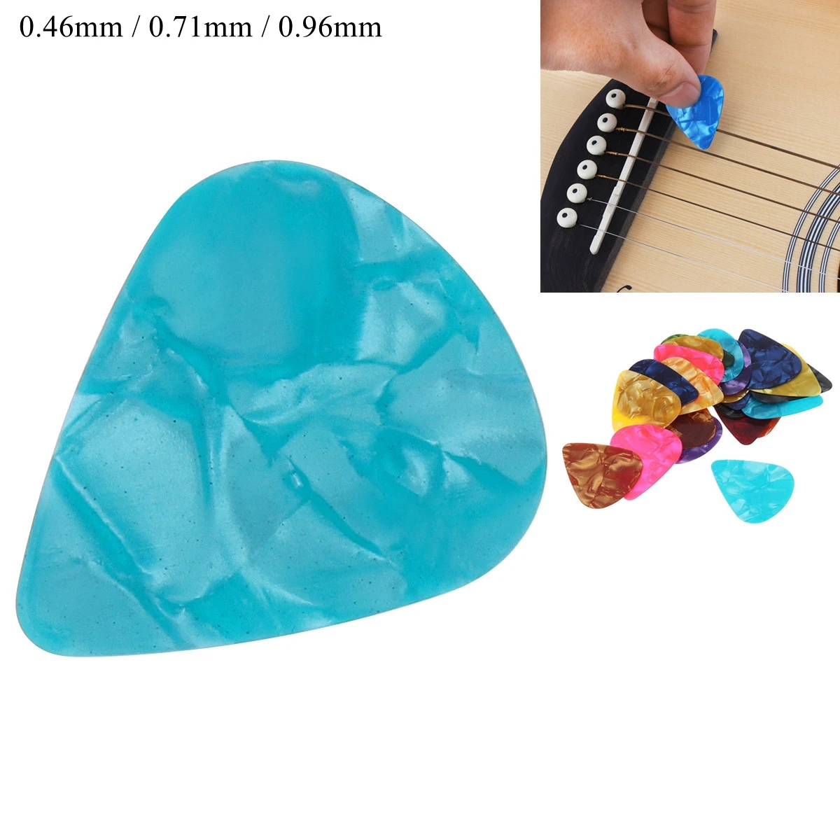 

Acoustic Electric Guitar Paddle 0.46mm / 0.71mm / 0.96mm Multicolor Plectrum Plucked String Instrument