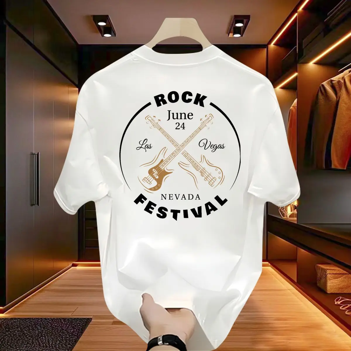 Men's Casual 100% Cotton Printed Loose-Fitting Comfortable Casual T-Shirt with Round Neck, Trendy and High-Quality Short Sleeve