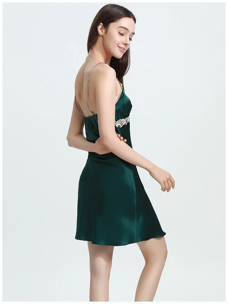 Roupões de seda pesada de 19mm e vestido de noite, pijama, conjunto de 2 peças, roupão de banho 100% seda amoreira e mini camisola deslizante, roupa de dormir, quimono