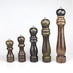 Hand Driven Dark Color Wood Pepper Grinder Wooden Salt Mill Portable Turning Muller Stainless Steel Burr Coarse Fine Adjust