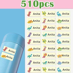 Personalized name stickers-T1-boy dinosaur name stickers, kindergarten primary school opening school stationery sticker label