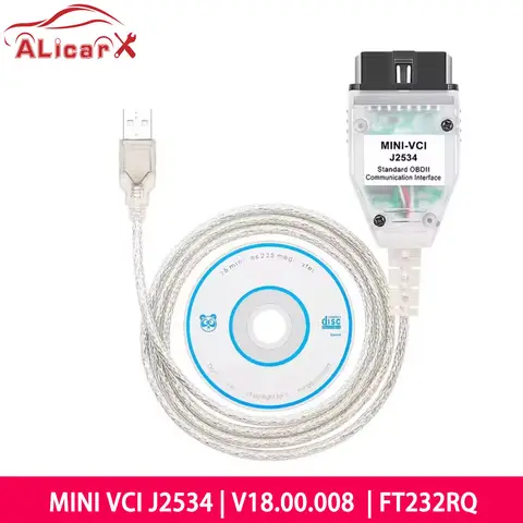 FT232RQ Chip MINI VCI J2534 For Toyota Techstream V18.00.008 Car Diagnostic Cable Auto Diagnostic Scanner OBD2 Diagnostic Tool