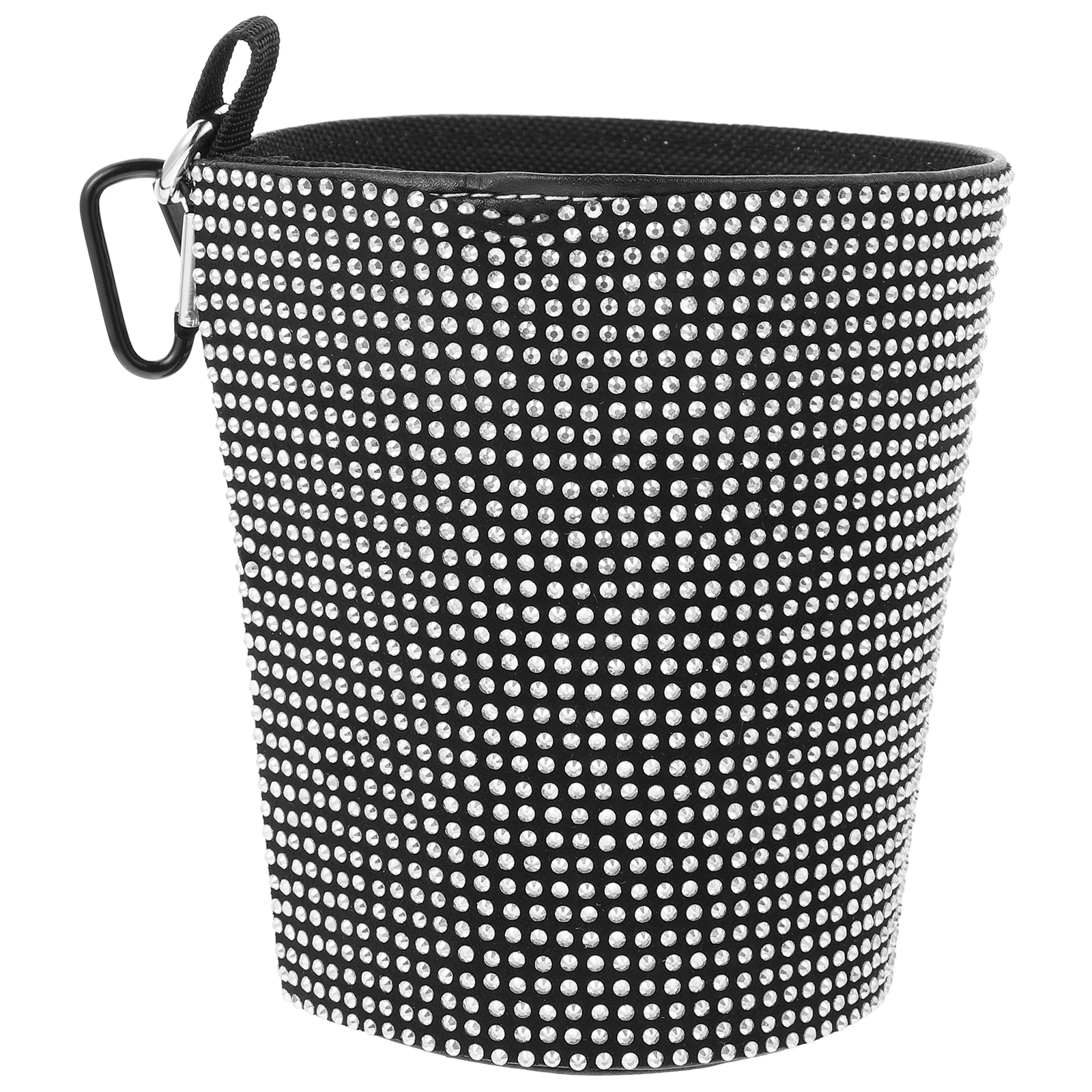

Trash Can Bucket Dustbin Storage Holder Polyester Crystal Design Multi functional Car Container Rubbish Waste Holder Cute Shiny