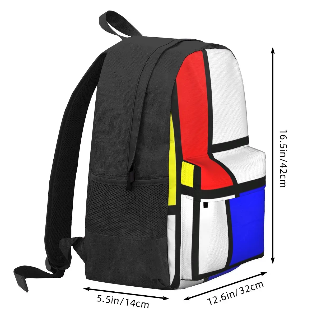 

Color Block With Red Yellow And Blue Backpack Hot Sale Daypack Large Capacity Children BookBag School Bag for Men Women