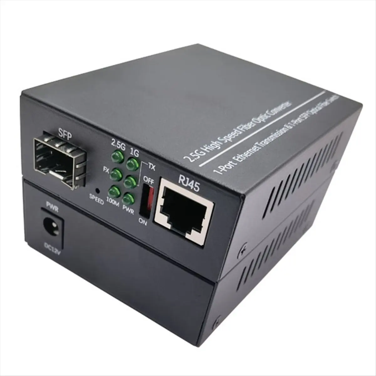 AT42 2,5G Glasfaser-Medienkonverter Gigabit-Transceiver 1000Mbps Kompatibel mit Gängigen E/GPON EU-Steckern