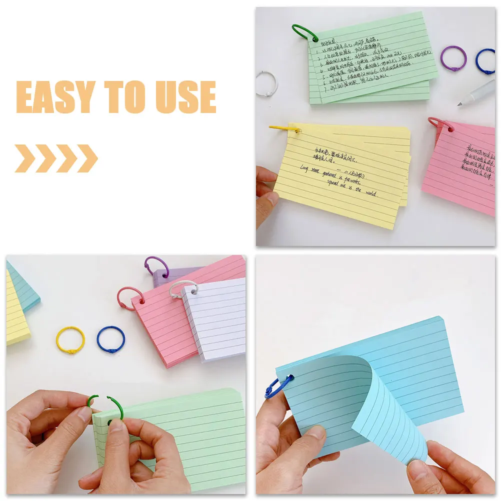 1 مجموعة 600 صفحة بطاقات الفهرس الملونة أجهزة الكمبيوتر المحمولة 6 حلقات معدنية دفاتر الملاحظات المحمولة مجلة مذكرة رسم منقط بطانة أدوات الدراسة