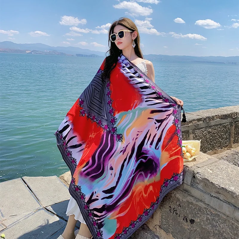 28 stili 90x180cm viaggio spiaggia protezione solare Scarve Bikini scialle grande sciarpa avvolgente Sarong donna costume da bagno brasiliano