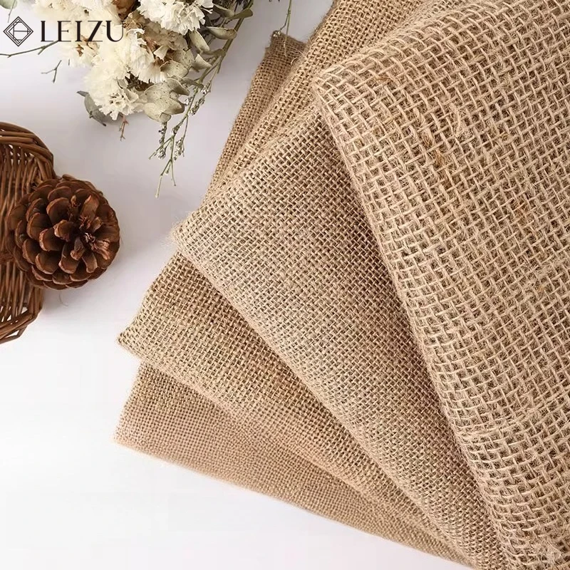 Jute Sack Fabric Christmas Linen Cloth Burlap Fabrics Rough Linen Background Cloth Sewing for DlY Storage Bag Festive Decorative