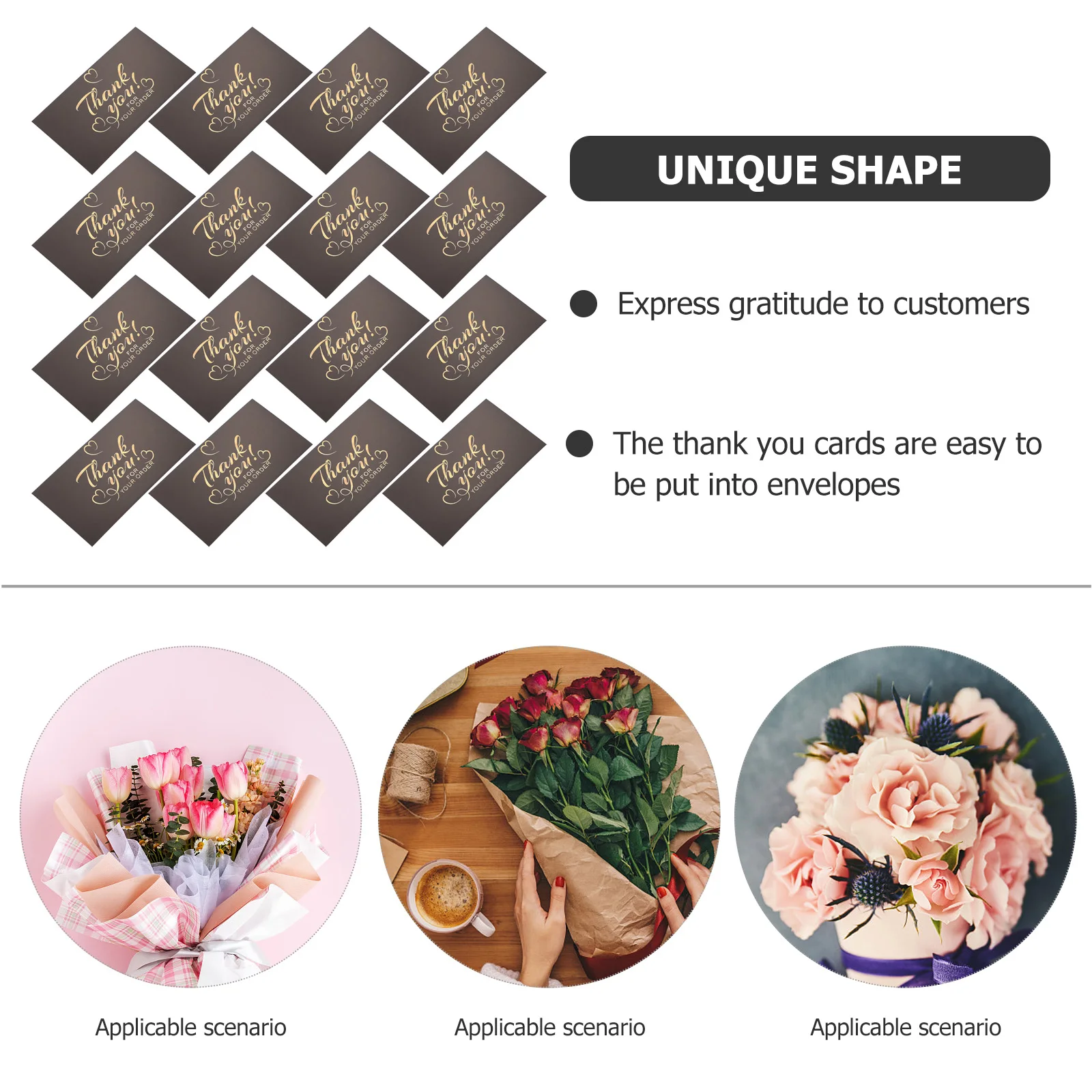 

Thank You Cards Elegant Lovely Flower Design Wedding Baby Shower Accessory Firm Lightweight Portable Store