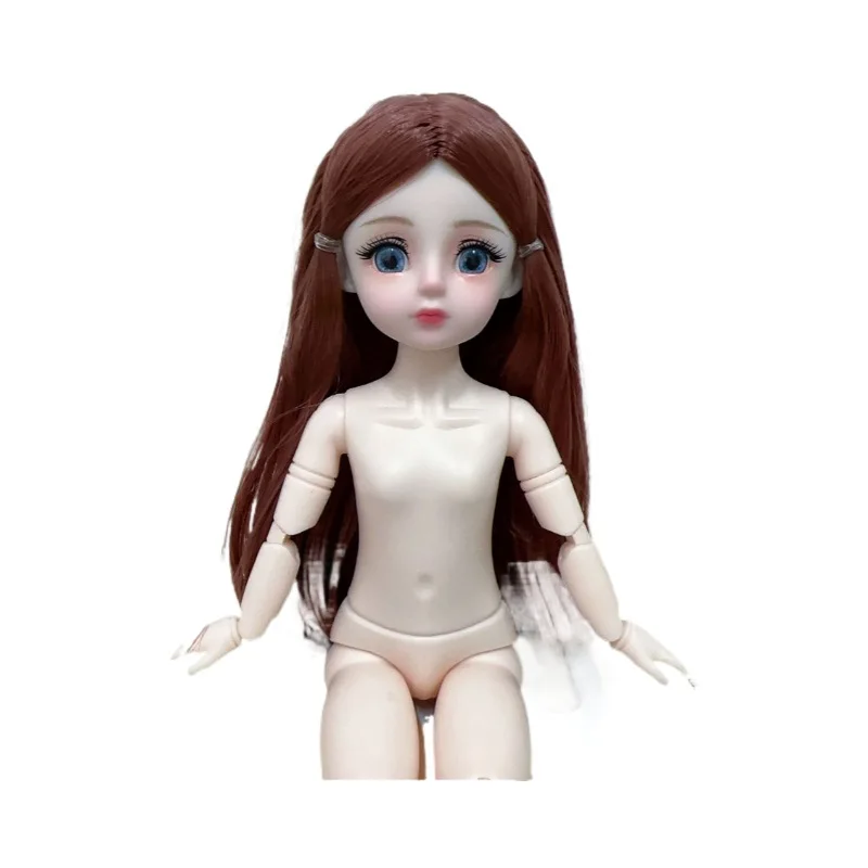 Muñeca desnuda de princesa para niña de 30cm, muñeca BJD 1/6, 20 articulaciones, ojos reales 3D, ojos morados y azules, vestido DIY, figura de acción, juguete para jugar a las casitas, regalo