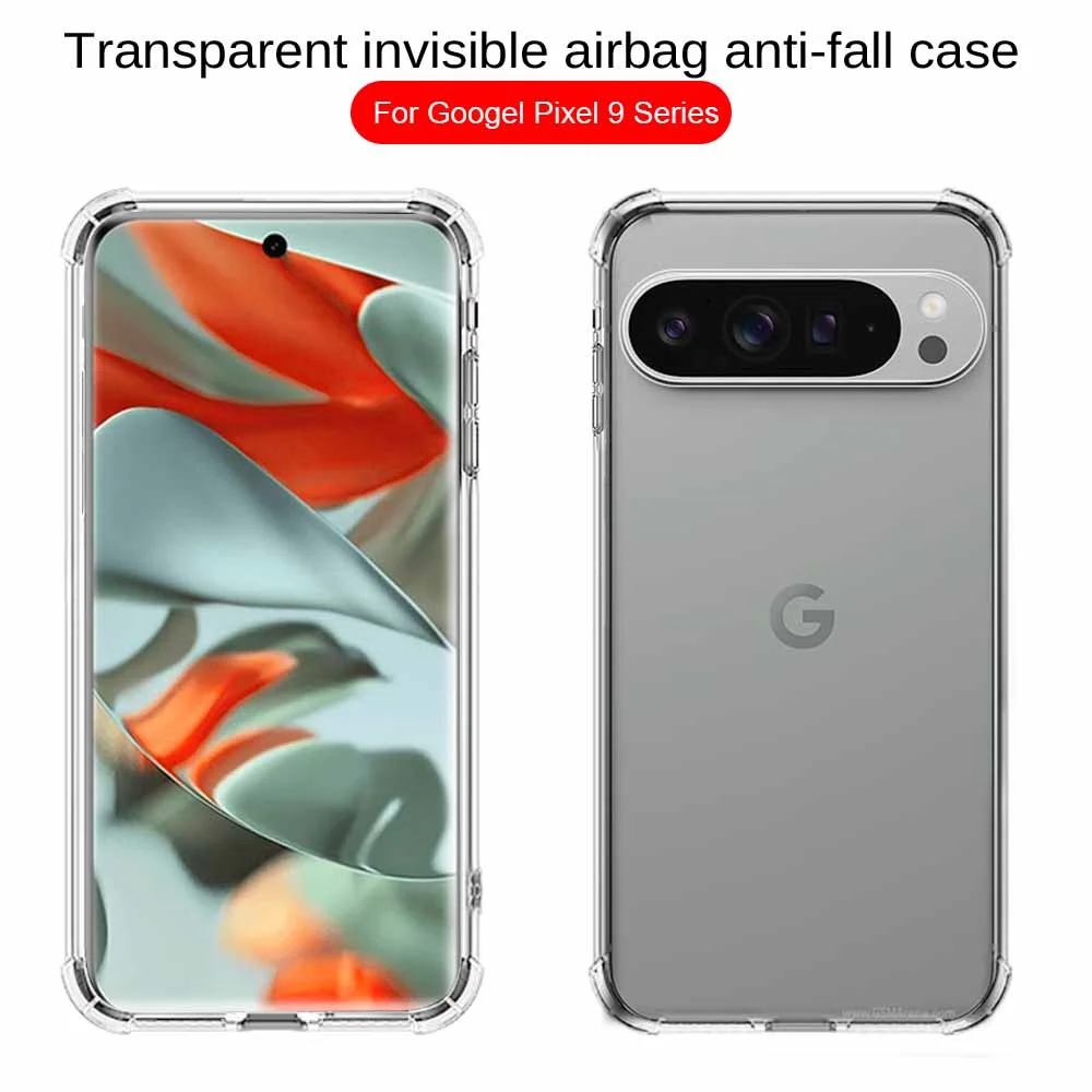 Coque arrière antichoc en silicone souple pour Google Pixel 9 Pro XL, étui transparent de protection de l'appareil photo, compatible avec Pixel9 9Pro Pixel9Pro XL 5G