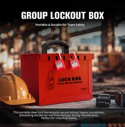 BOZZYS Lockout Tagout Box Portable Safety For OSHA Compliance Group To Prevent Misoperation
