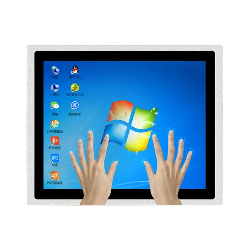 

aotesier 12 Inch Industrial capacitive Touch Screen Panel All In One PC Mini Computer with RS232 win 10 1024*768