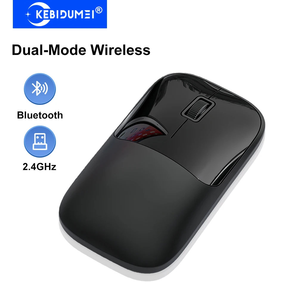

Беспроводная мышь KEBIDUMEI 2,4G, Bluetooth-мышь, двухрежимная мышь, перезаряжаемые мыши, бесшумная мышь для ноутбука, Windows, Android, MacOS