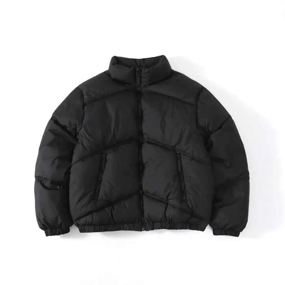 Winter New Men's Solid Color Long-Sleeved Short Cotton Coat American Retro Fashion Trend Simple Loose Casual Niche Men's Tops