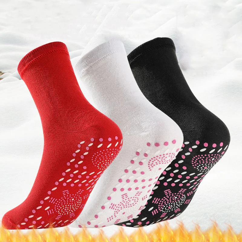 1Pairs Tourmaline Self-Heating Socks Winter Warm Thermal Health Care Socks Slimming Health Sock Short Sock Magnetic Therapy Sock