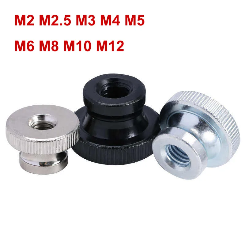 M2-M12 304 Stainless Steel/Carbon steel Hand Nut GB806 High Head Knurled Thumb Through Hole Blind Hole Nut Decorative Nail