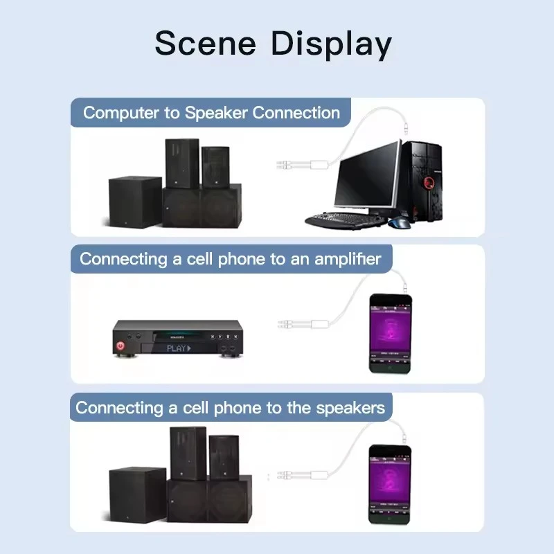 RCA كابل الصوت جاك 3.5 إلى 2 RCA كابل مساعد 3.5 مللي متر جاك إلى 2RCA ذكر الفاصل سلك الصوت للتلفزيون الكمبيوتر مكبر للصوت DVD المتكلم المزدوج RCA #2