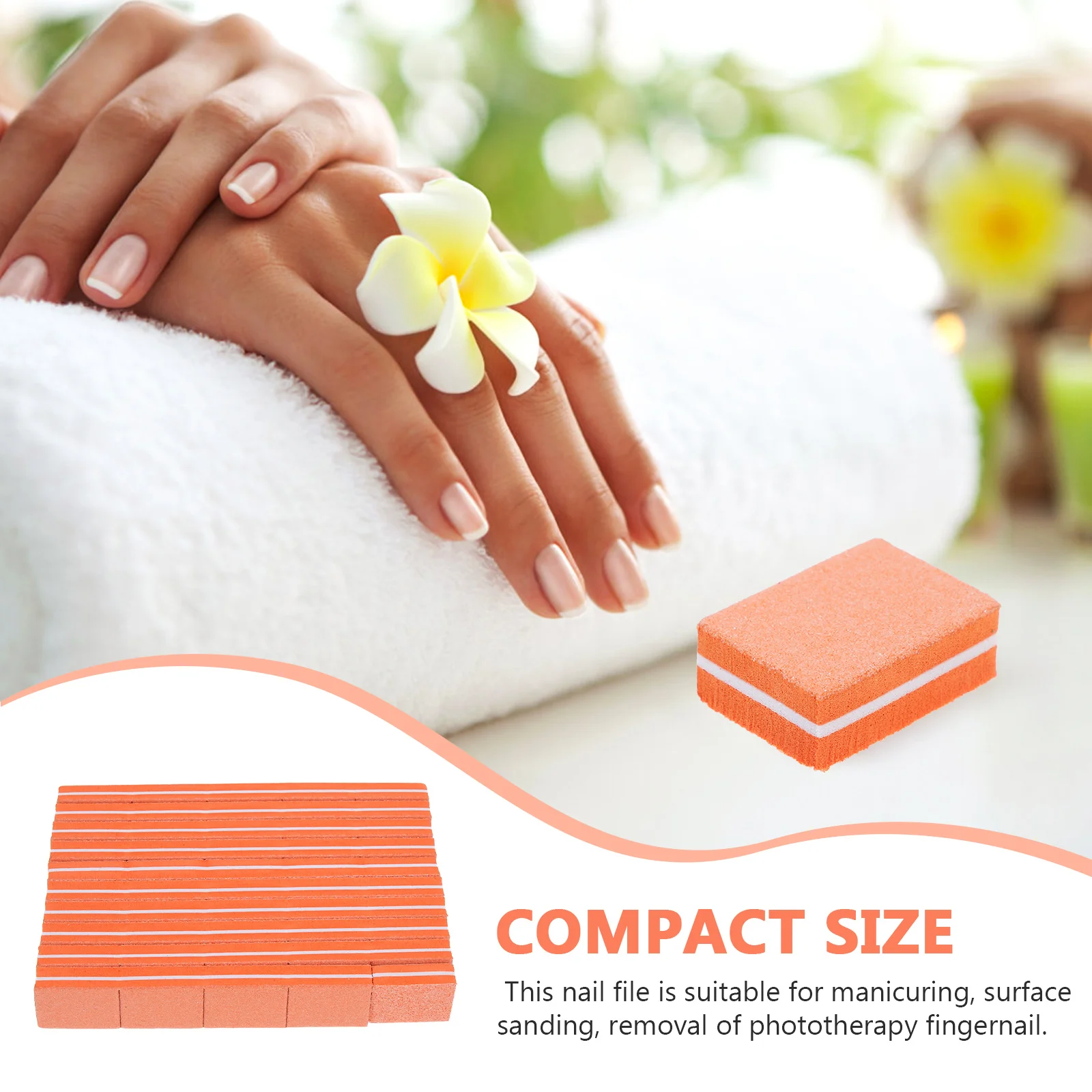 50pcs 스퀘어 스폰지 네일 파일 발톱 손톱 용 매니큐어 도구 연마 쉐이핑 버핑 표면 샌딩 제거