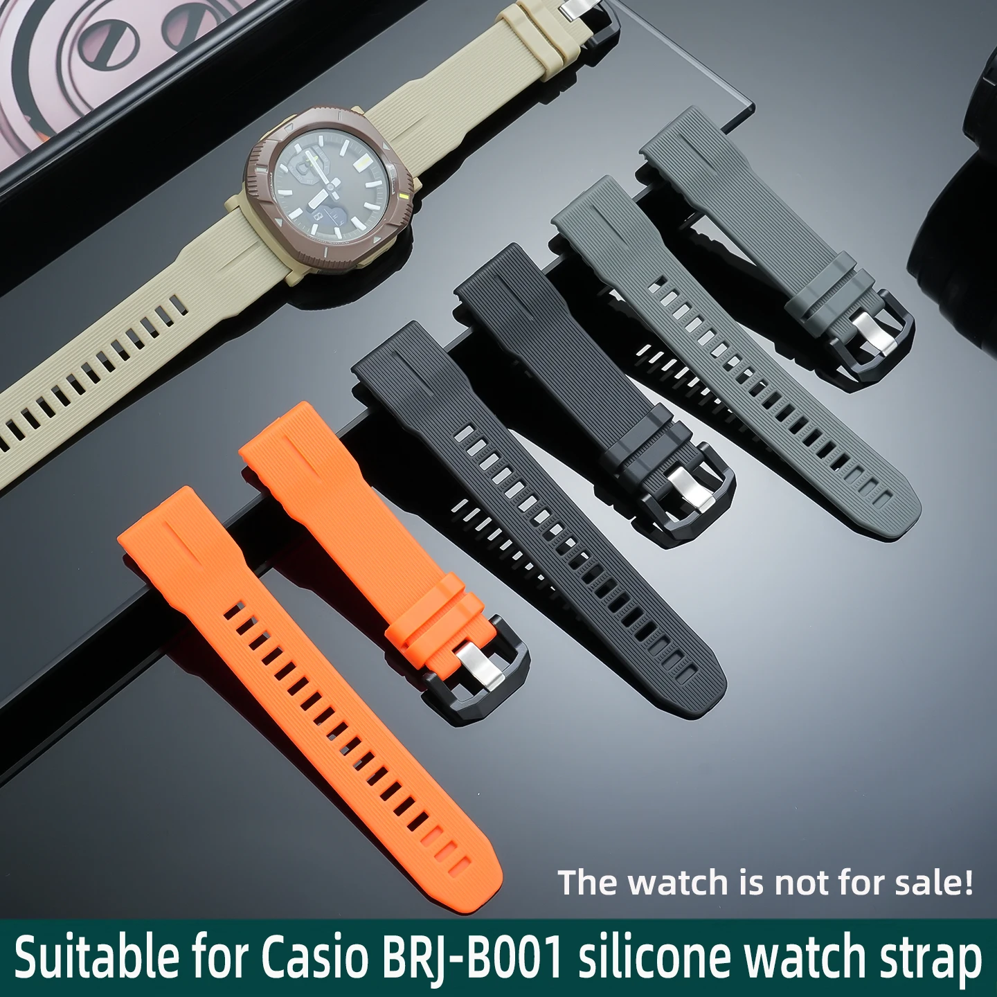 

For Casio BRJ-B001 silicone watchband, PRG-601 PRW-70/50/30 prw-60/3400 waterproof rubber bracelet, men's watch accessories 23mm