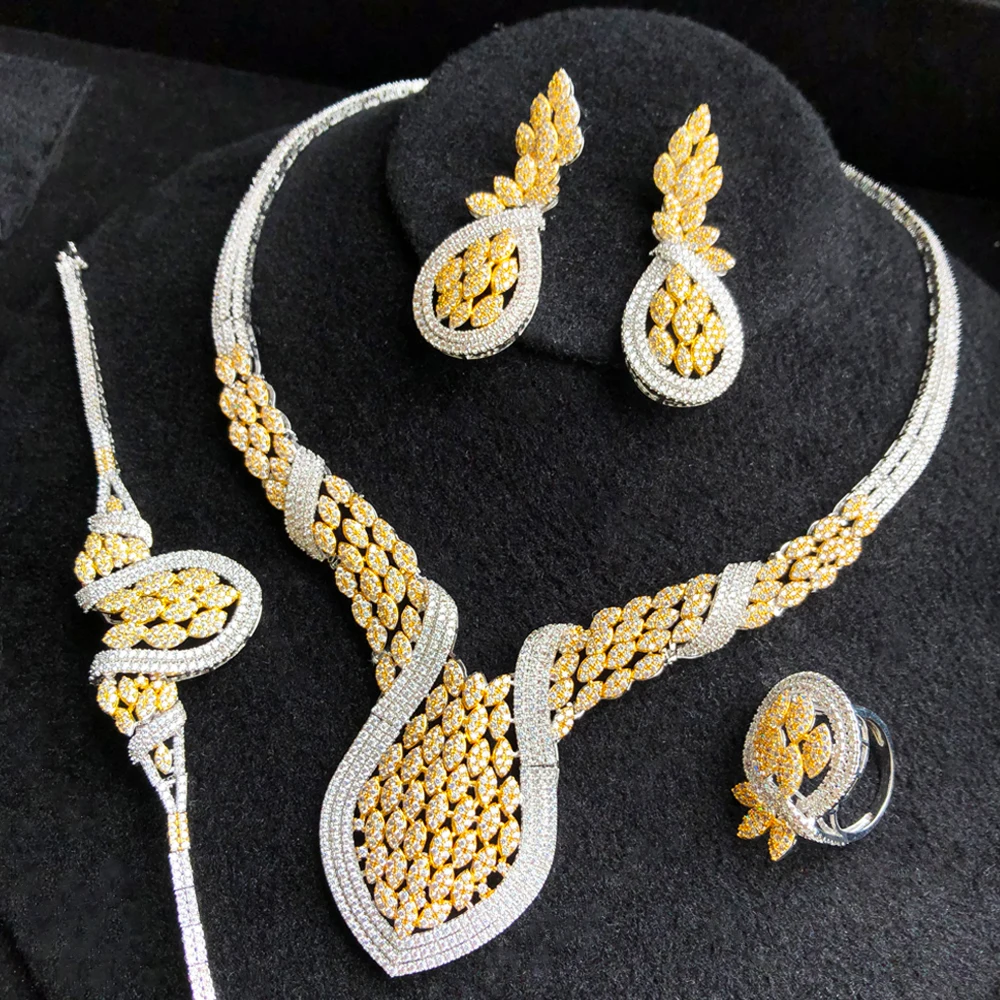 

GODKI Famous Brand Flower Lariat Chokers Luxury Nigerian Dubai Jewelry Sets For Women CZ Zircon Wedding Bridal Jewelry Sets 2022