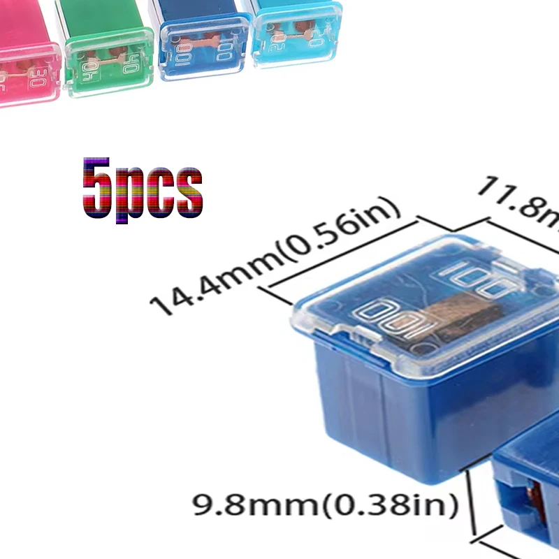 

5pcs Mini Square Fuse 20A 30A 40A 50A 60A 70A 80A 90A 120A Set Automotive Car Fuse With Plastic Box Assortment Auto Fuse