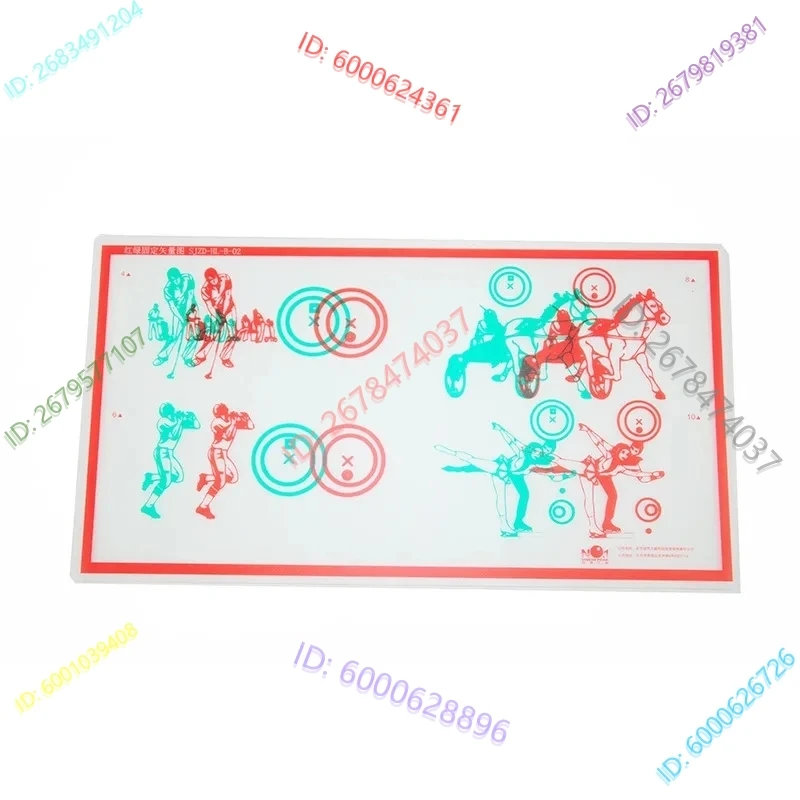 시각 교정, 스테레오 눈 훈련 장치, 시력 치료, 고정 트랜스글리프, 빨간색/녹색, 불일치, 훈련 카드,