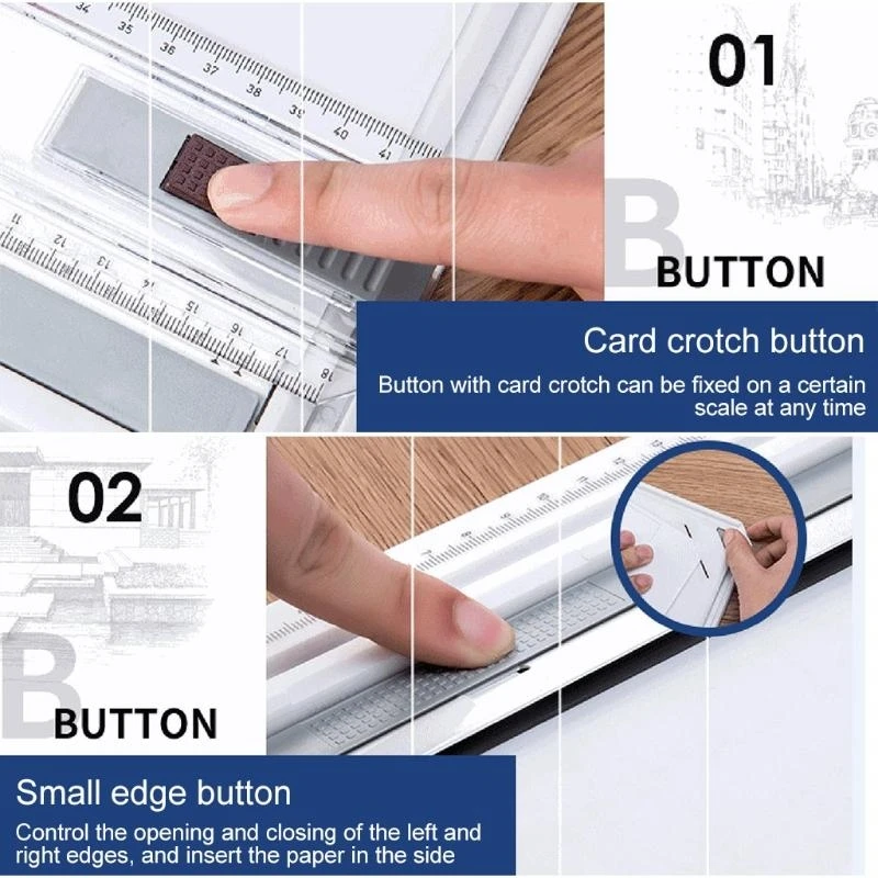 37 x 51 multifunktionales schnelles Zeichenbrett mit klarem Lineal, Grafikwinkel, tragbare Zeichenbretter, Top-Verkauf