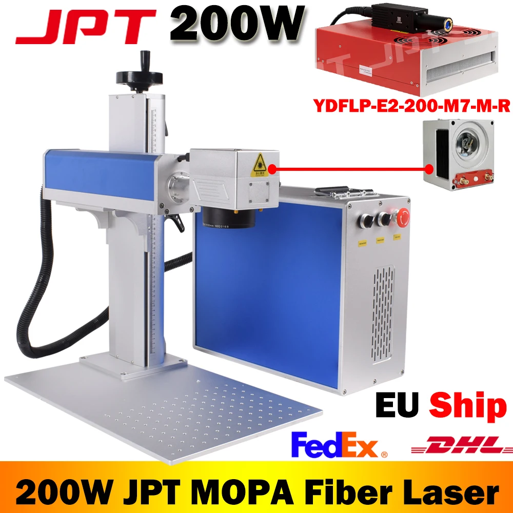 Auto Focus JPT 100W MOPA Fiber Laser Marking Machine for Metal Engraving Cutting 100W JPT 60W MOPA 1064nm EU STOCK 110x110MM