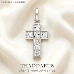 Pendant White Cross Brand New 925 Sterling Silver Glam Jewelry Europe Accessorie Trendy Gift For Woman