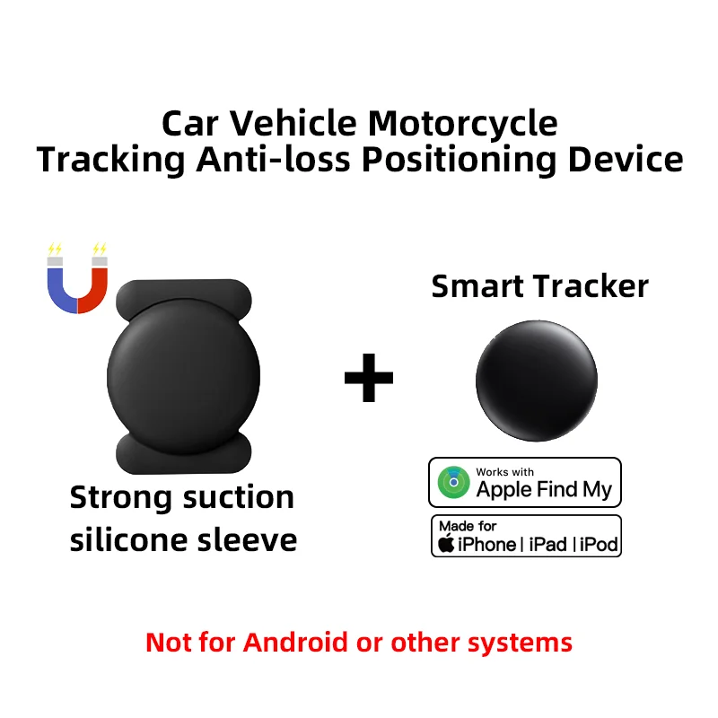 1 Pack GPS Smart Tag for Apple Find My Tracker Kits with Strong Magnetic Suction Silicone Shell Anti-loss for Motorcycles & Car