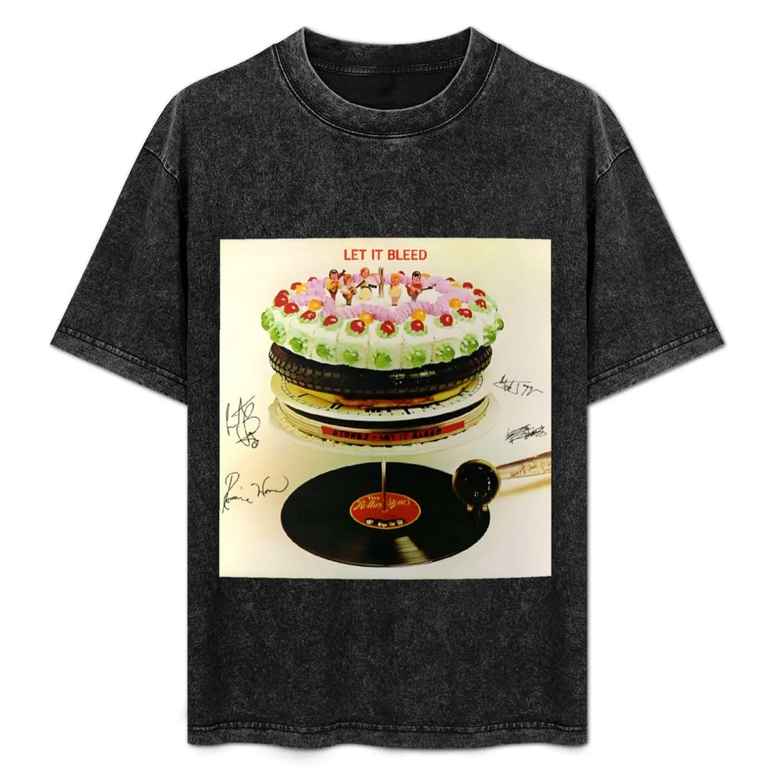 

Let It Bleed album birthday cake T-Shirt Aesthetic clothing street wear rapper graphic tees mens t shirts pack