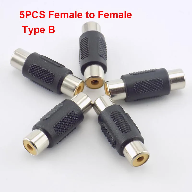 Dual RCA Male to Male Coupler Female to Female Audio Connector Adapter AV Cable Plug For CCTV Camera Connector Video