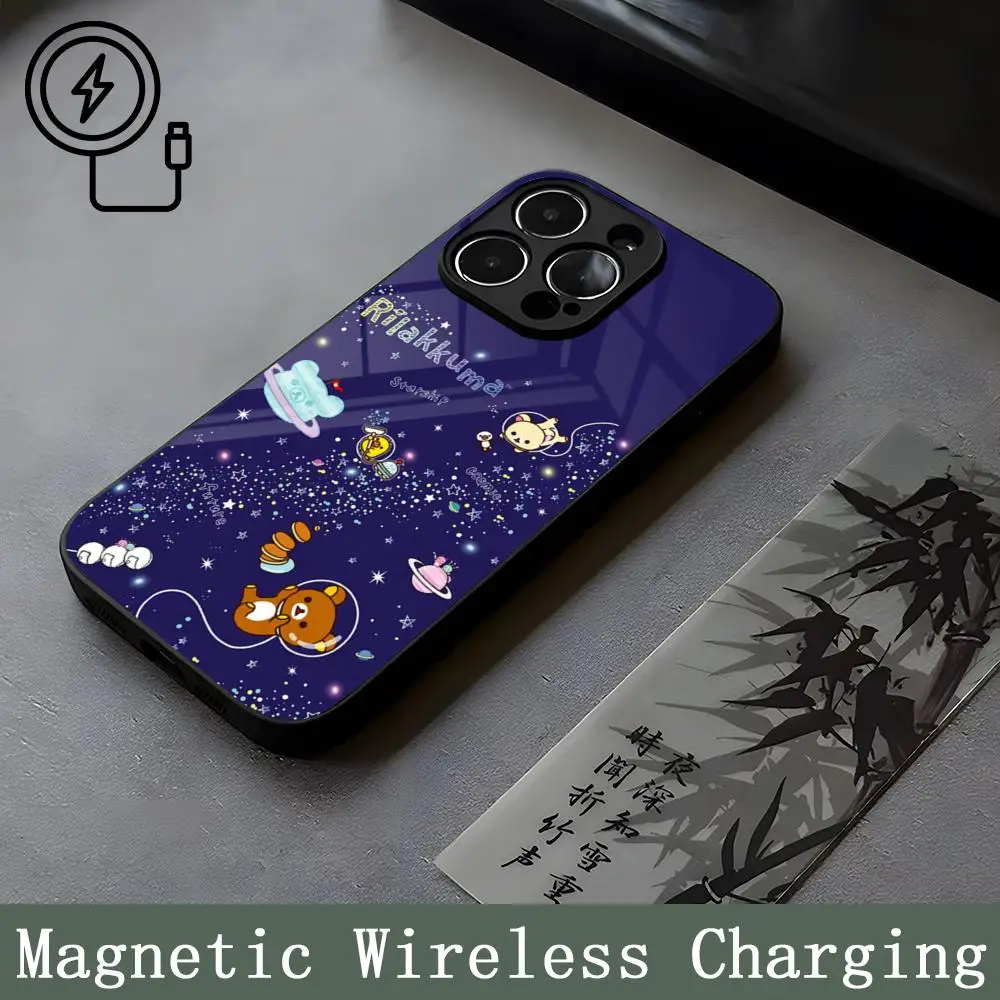 Capa de telefone Rilakkumans com vidro de magnetismo forte, capa para iPhone 14Pro Max, 16, 13, 12, 15, 11 Pro, XS Max, Plus, Mini