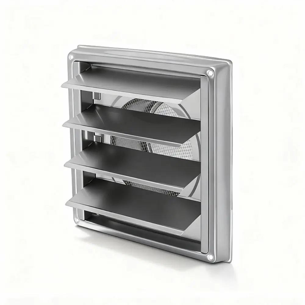 Vent Systems Stainless Steel Air Vent Duct Grill Square With Screen Fan Outlet 100/125/150mm Air Outlet