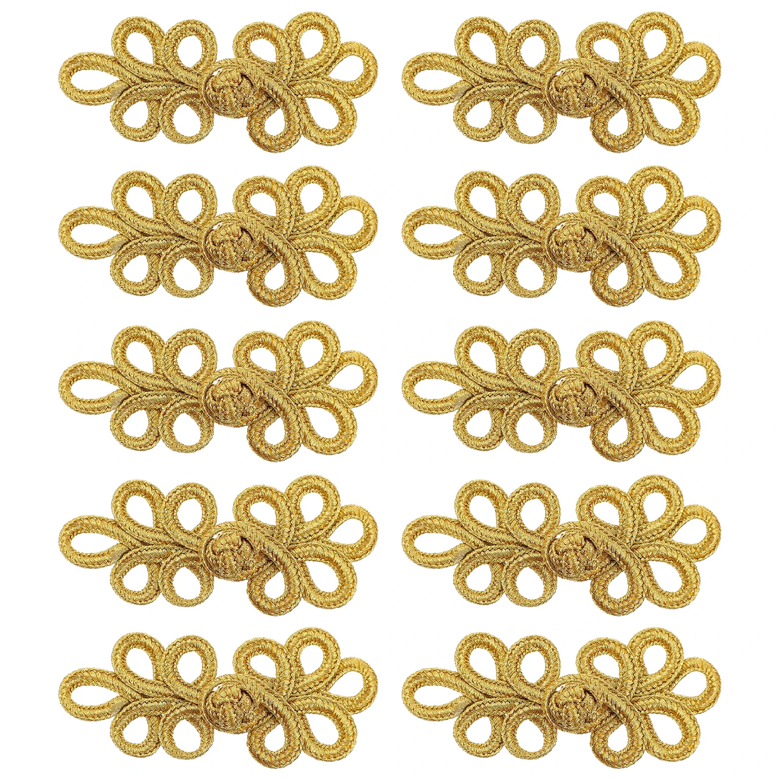 

10 Pcs Chinese Gift Box Buttons for Baby Cardigans Knots Sewing Vintage Coat Cheongsam Frog Gold Closure Replacement Miss