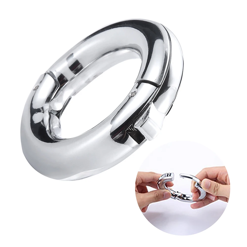 Runyu Metal Sperm Locking Ring Adjustable Weight-Bearing Ring Exercise Ejaculation Delay Scrotal Restraint Adult Cock Supplies