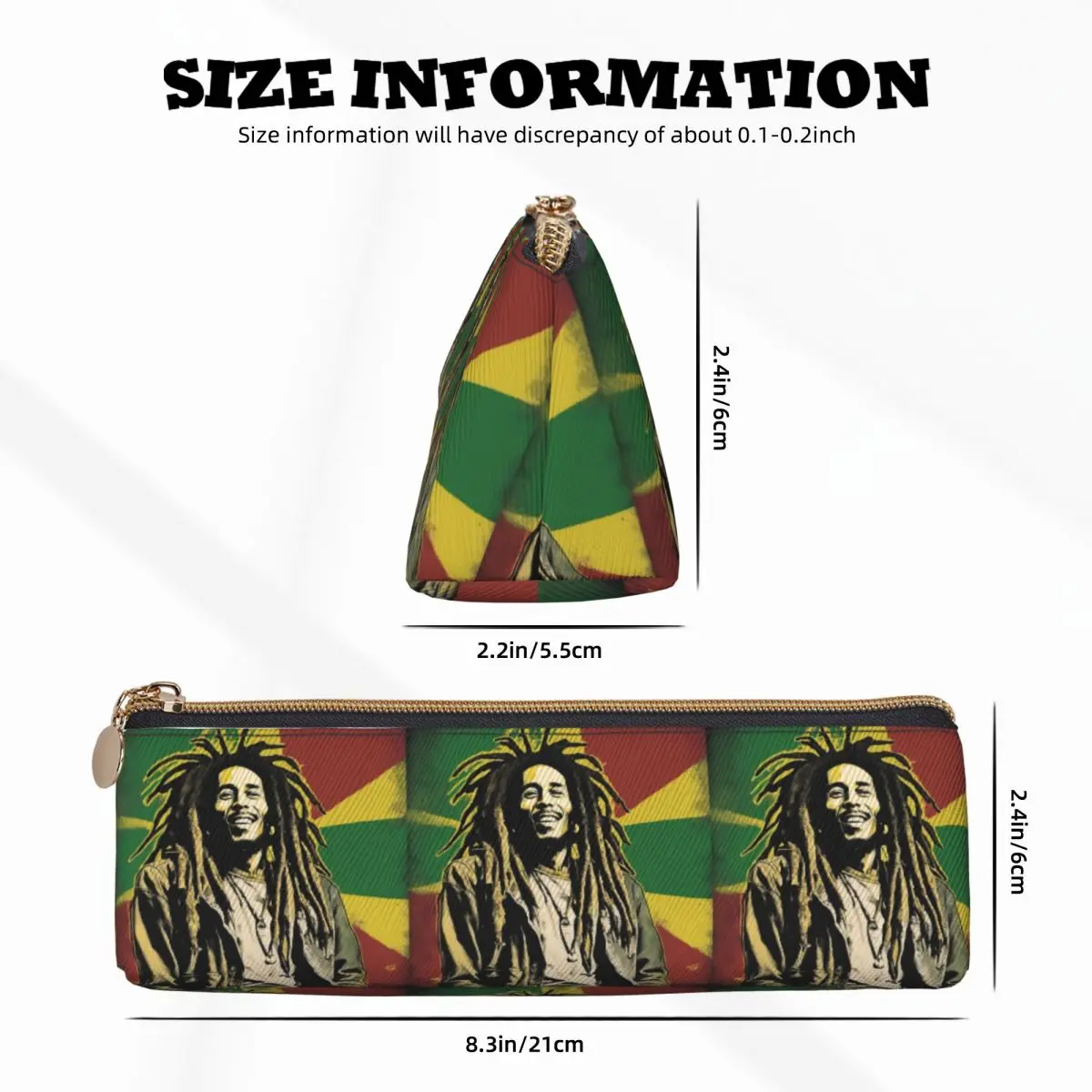 جامايكا الريغي روك بوب مارلي مقلمة قلم رصاص الحقيبة تخزين لوازم مكتبية سعة كبيرة صندوق القلم حقيبة أقلام رصاص للطلاب