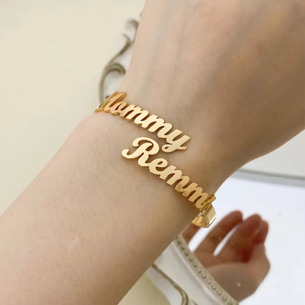 

Customized Couple Name Letter Bracelet, Stainless Steel Name Letter Couple Bracelet, Women's Jewelry Gift
