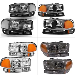 Pair Headlights for Gmc 1999 2000-2006 Sierra 1500 Yukon XL 1500 Denali USA Standard Original Halogen Semi-assembly Auto Parts
